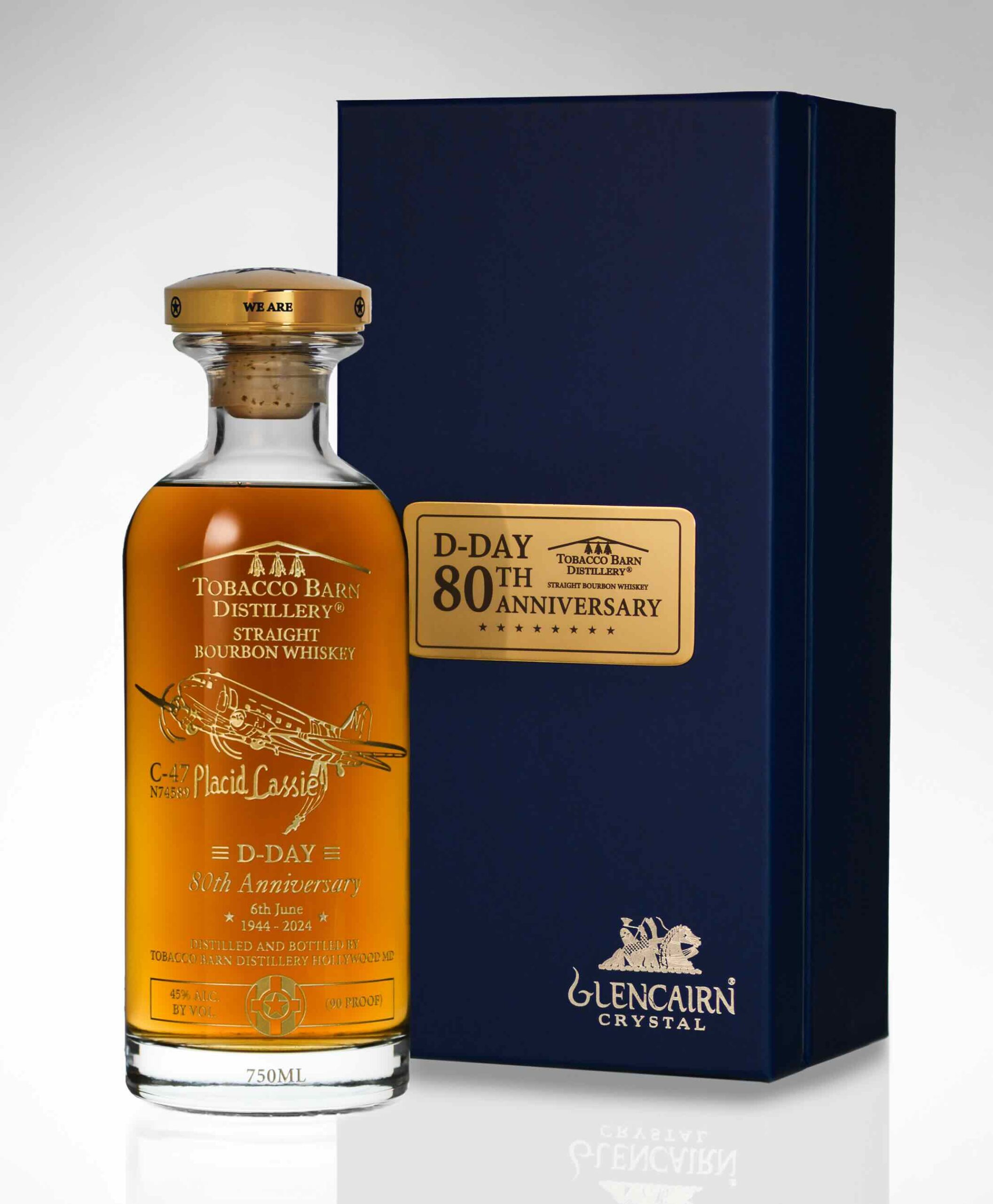 Bottle of Tobacco Barn Distillery's D-Day Bourbon. Tobacco Barn Distillery produces the highest quality hand-crafted bourbons.